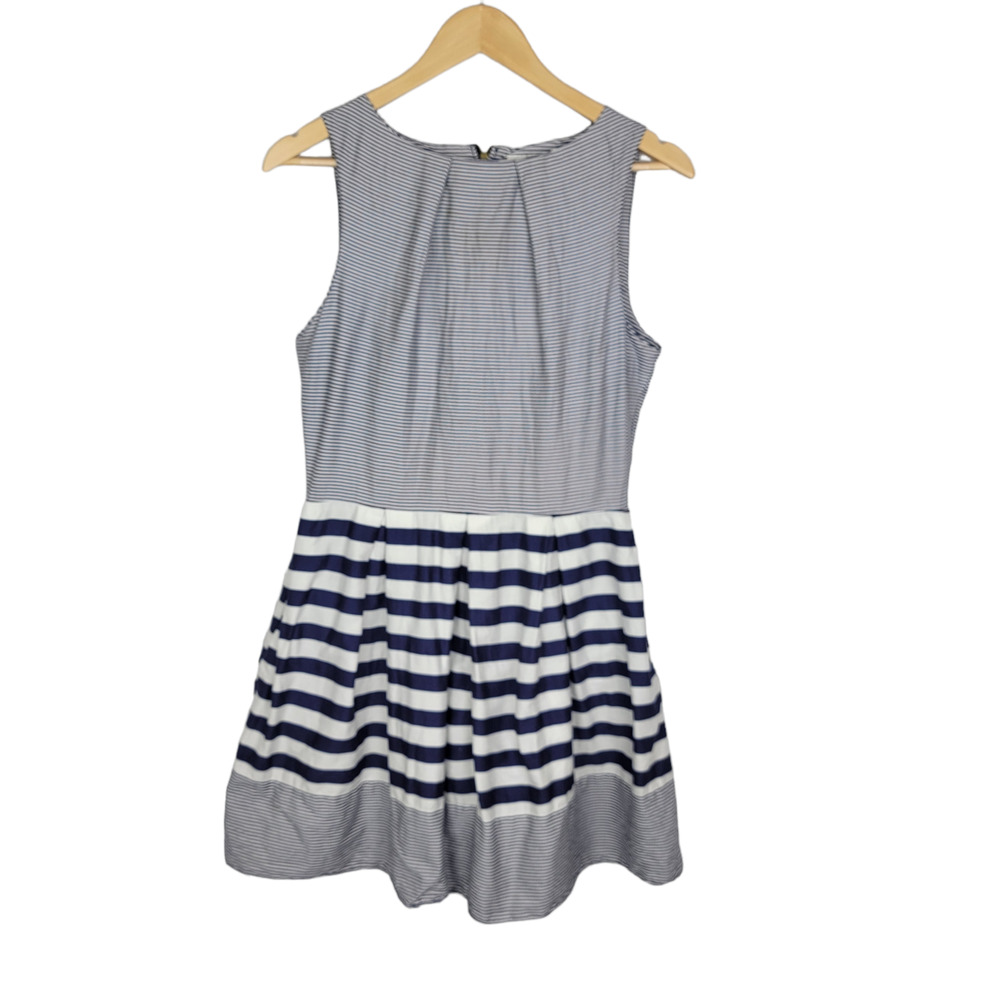 Closet Striped Sleeveless Blue and White Dress
